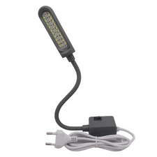 EU Plug Purple & White Two-color LED Light Gooseneck Working  Flex Magnetic Base