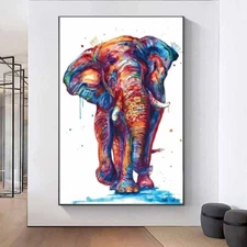 Graffiti African Wild Elephant Canvas Painting Animal Prints Art Canvas Wall Art