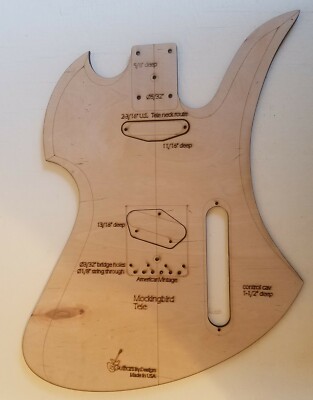 Custom Hybrid Mockingbird Tele Guitar Body Template 4Tele Neck 3ply