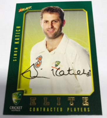 2008-09 SELECT CRICKET CARD ACB PLAYERS FOIL SIGNATURE CARD FS15 SIMON KATICH