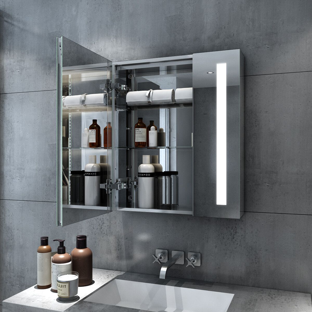 Led Bathroom Mirror Cabinet With Shaver Socket | Cabinets Matttroy