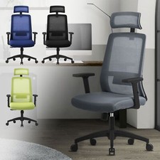 Chaise de bureau en maille respirante avec appui-tête réglable couleur à choisir