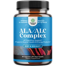 Pure Alpha Lipoic Acid Supplement with Acetyl L-Carnitine - Memory Support 60ct