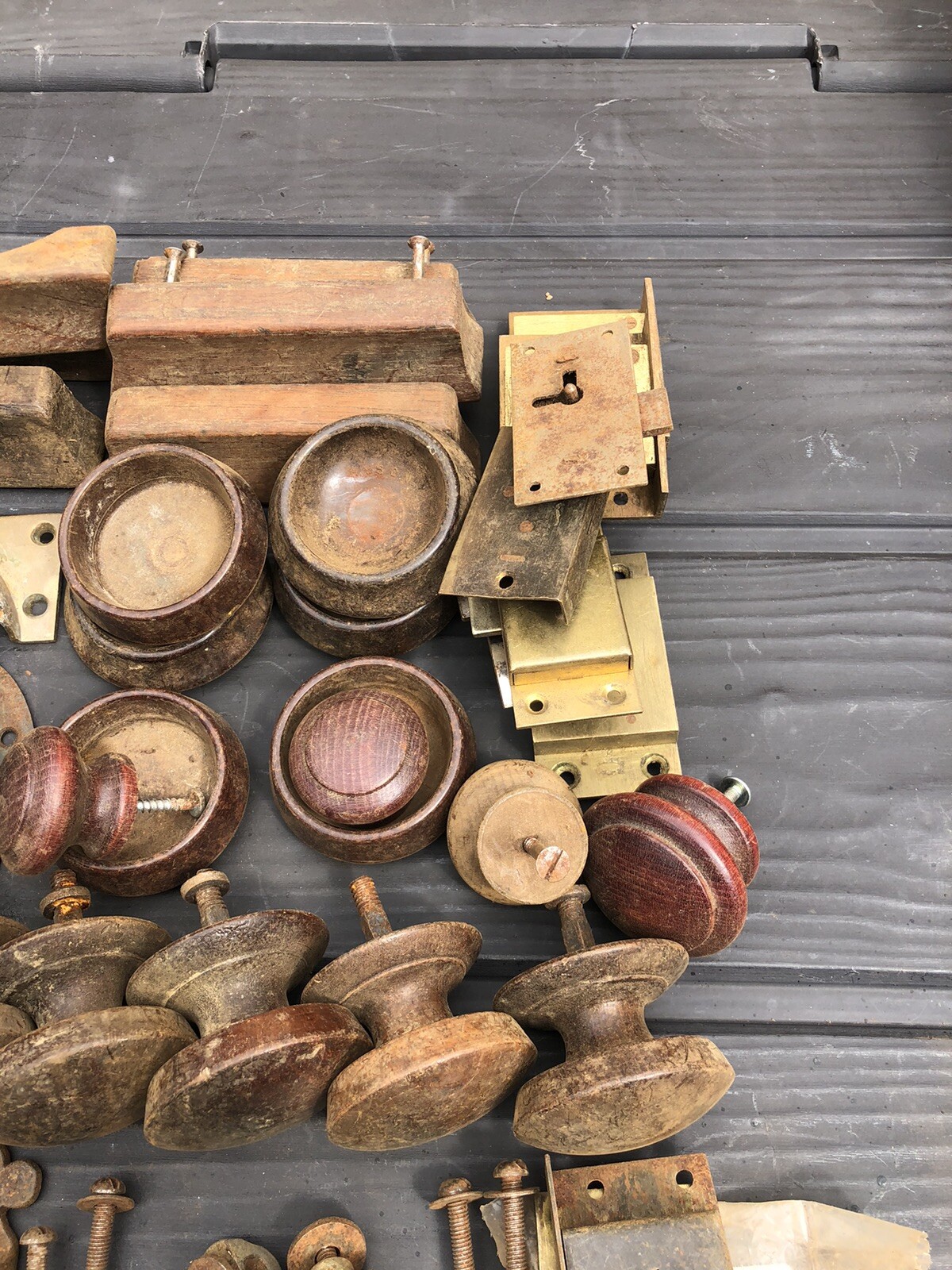 Vintage job lot Furniture knobs handles castors pulls hooks antique old modern eBay