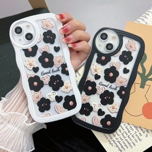 For iPhone Samsung OPPO Xiaomi Cute Soft Wave Flower Women Girl Phone Case Cover - Picture 3 of 14