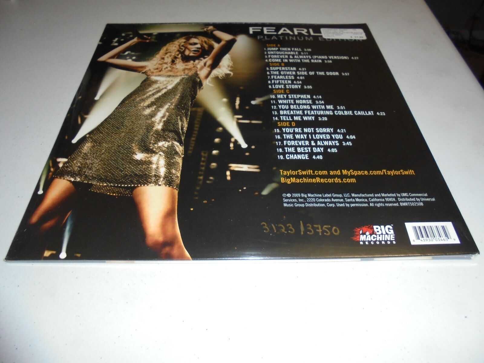 Taylor Swift - Fearless (Platinum Edition) Crystal Clear Metallic Gold  Vinyl RSD | eBay