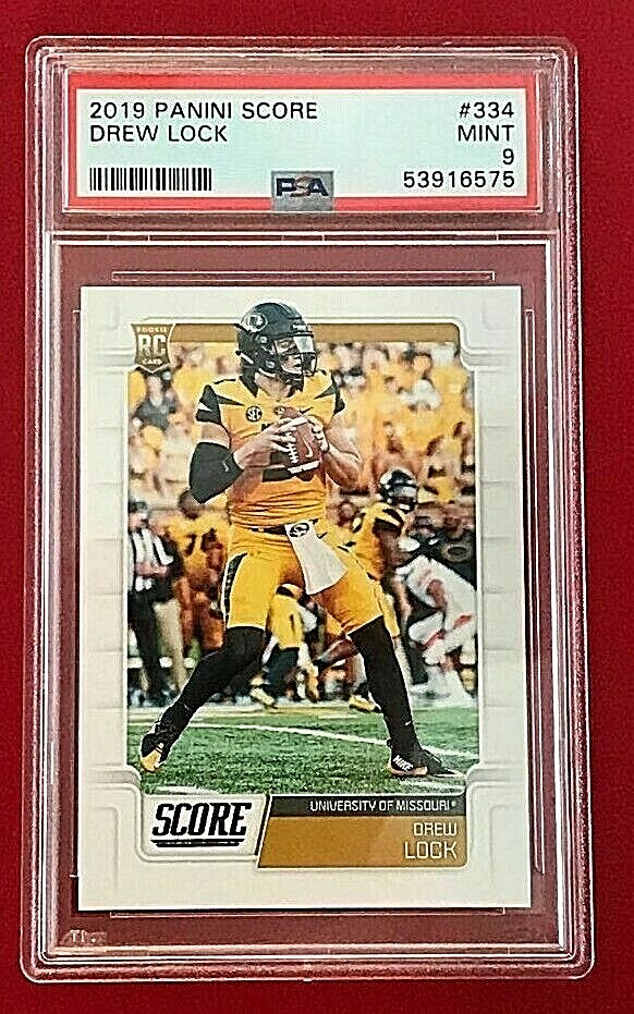 DREW LOCK Rookie 2019 Panini Score #334 PSA 9 Mint Denver Broncos