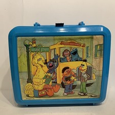 SESAME STREET Muppets Inc ALADDIN Vintage Lunchbox Blue 1989 Big Bird VTG Rare
