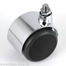 M&ouml;belrolle 50 mm f&uuml;r USM Haller Rolle Hartbodenrolle Gummi Chrom ohne Bremse