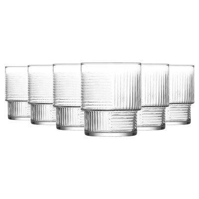 6x LAV Klar 230ml Helen Stapeln Whiskey Glasses Tumbler Glaswaren-Geschenkset