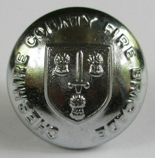 British:"CHESHIRE COUNTY FIRE BRIGADE BUTTON" (Large, 23mm, 1950s-1960s Period)