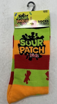 Sour Patch Kids Socks Funny Humor Crew Mens Size 6-12 Odd Sox Fun Food