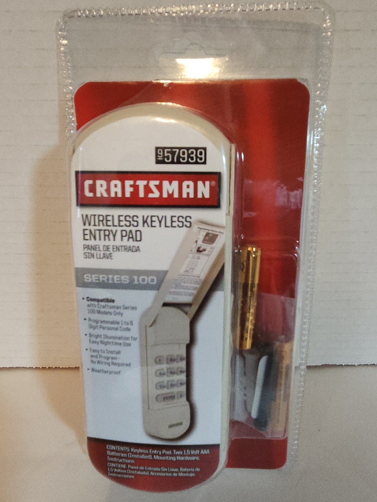 NEW! Craftsman 57939 Wireless Keyless Entry Pad Garage Door "Series 100