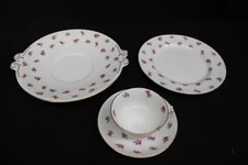 4pc Set Hand Painted Unity China FLORAL Pattern #14263 Cup Saucer Plate, England