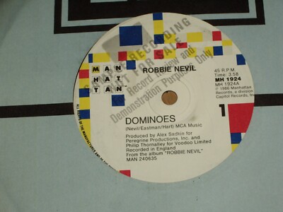 ROBBIE NEVIL *OZ PROMO 7'' 45 ' DOMINOES ' 1986 EXC