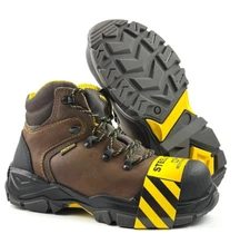 MENS STEEL TOE GENIUNE LEATHER BOTAS DE TRABAJO ANTI SLIP AND OIL RESISTANT