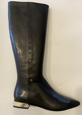 AIGNER Damen Leder Stiefel, schwarz, 38