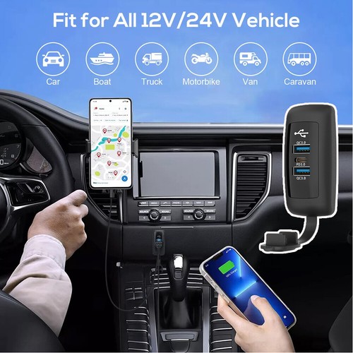 12V-24V Dual USB QC3.0 & PD Car Boat RV Fast Charger Socket Power Outlet Panel * - Picture 2 of 7