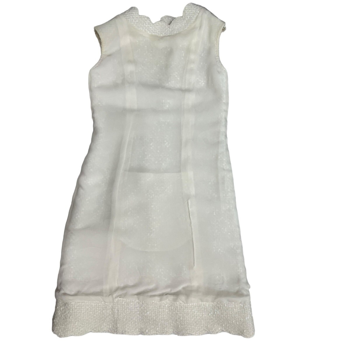 【CHANEL】trimmed sleeveless sheath dress【ランク:A】 Chanel 2007 Sleeveless Knee-Length Cocktail Dress Black Silk