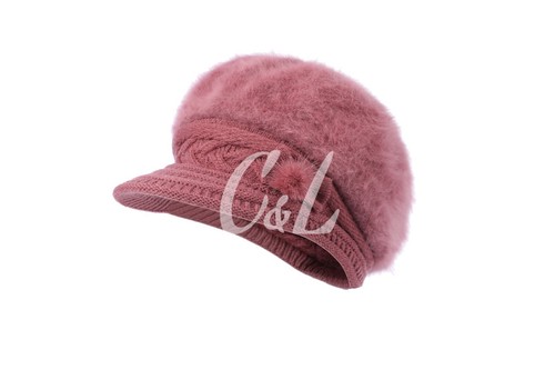 Damen Winter warme Angora Feel Peak Kappe mit weichem und warmem Futter bequeme Mütze - Bild 6 von 17