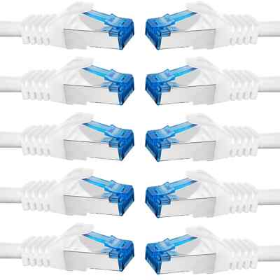 10 x 2m CAT7 Netzwerkkabel Patchkabel Ethernet DSL LAN Netzwerk Kabel weiss