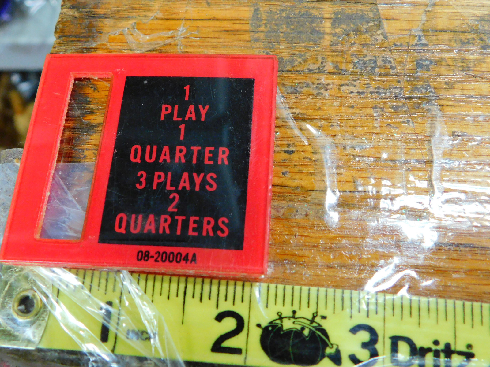 Vintage Jukebox Coin Slot Instruction Window 1 PLAY 1 QUARTER 3 PLAYS 2 QUARTERS