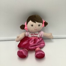 Garanimals My Best Friend Pink Brown Hair Plush Doll Soft Toy Stuffed 8"
