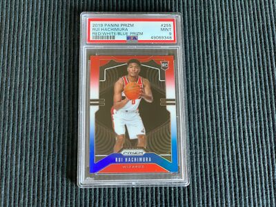 2019/20 PANINI PRIZM #255 RUI HACHIMURA *RED WHITE BLUE ROOKIE PSA