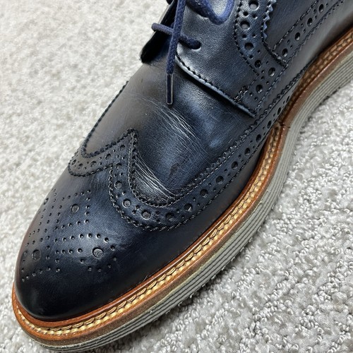 Trask Punta de Ala Zapatos Oxford Para Hombres 9 Azul Cuero Brogue ExtraLigero Vestido Deportivo - Imagen 19 de 24