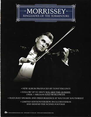 The Smiths MORRISSEY Rare 2006 Ringleader PROMO TRADE AD Poster for Quarry CD