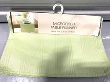 ENCORE SAGE MICROFIBER TABLE RUNNER