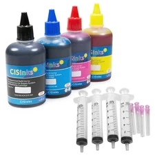 Refill Ink Bottle Set + Syringes w/ Blunt Needles for Canon PGI-1200 XL MAXIFY