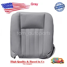 Driver Side Bottom PERF Leather Seat Cover Gray For 2003-06 Lincoln Navigator