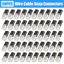 50x 2Pin Way Plug Electrical Wire Cable Snap Connector Waterproof Terminal Clamp