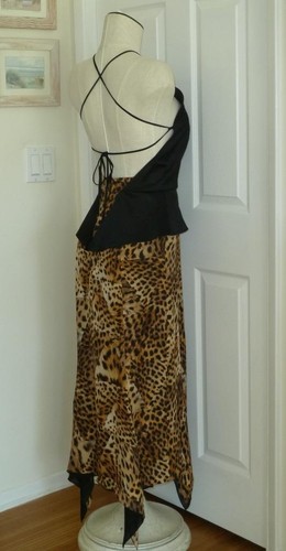 Juan Carlos Obando/Barneys Runway RTW 2015 Black+Leopard Open Back Maxi 8 $2400+ - Picture 3 of 21