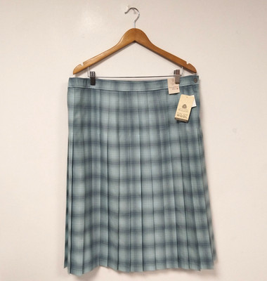 Honor Millburn Edinburgh Woolen Mill Pure New Wool Blue Skirt UK Size 20 NWT