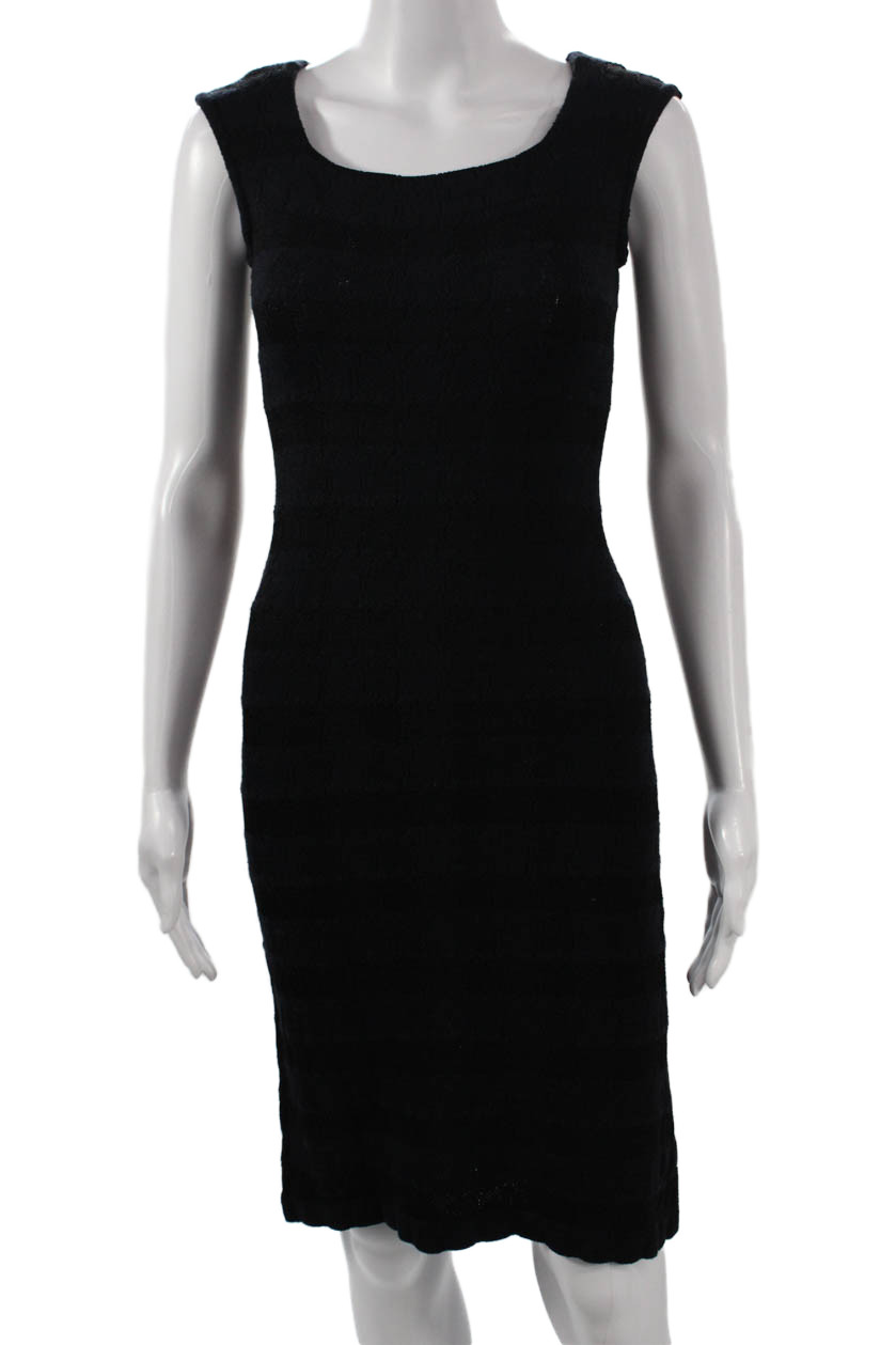 St. John Collection Women Sheath Dress Black Wool Blend Size 2Free Shipping in US $100+ Orders | $6.95 Orders Below