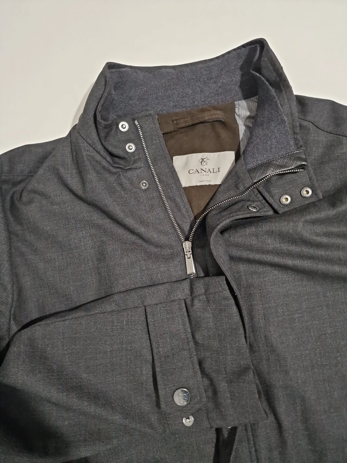 Canali Loro Piana Jacket Storm System Rain and Wind Tech 100% Wool Size IT 52