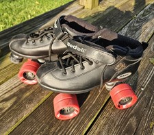 Riedell Dart Roller Skates Black W/ Red Wheels Speed Skates size 7