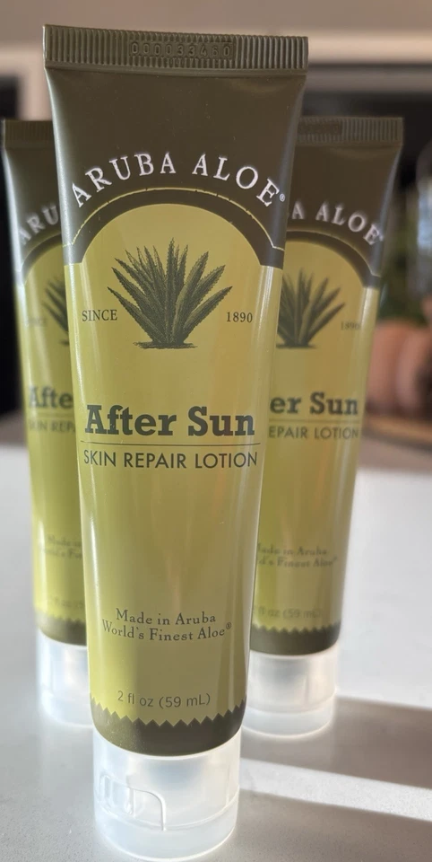Loción reparadora de la piel Aruba Aloe After Sun vegana (3) 2 oz/59 ml cada una sellada Foto 3 de 4
