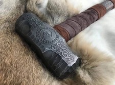 Large Handmade Viking Berserker Hammer Wolf E...