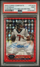 2023 TOPPS COMPOSITE TOPPS CHROME AUTOS RED GEOMETRIC #TCACS CJ STROUD 3/5 PSA 9
