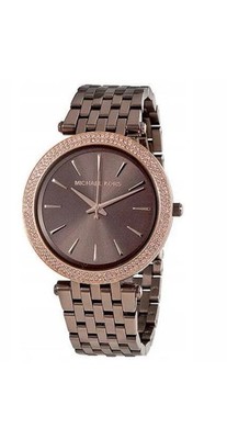 Michael Kors Darci Damenuhr, MK 3416, Bronze Stahl Neu & Ovp Batterie Leer !!
