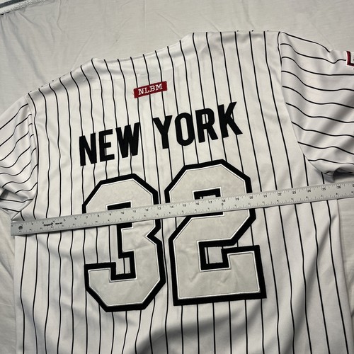 New York Black Yankees Jersey Mens XL Pinstripe 32 NLBM Baseball Negro Leagues - Picture 11 of 11