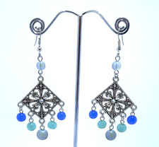 Sea Blue/Green Bohemian Dangle Earrings