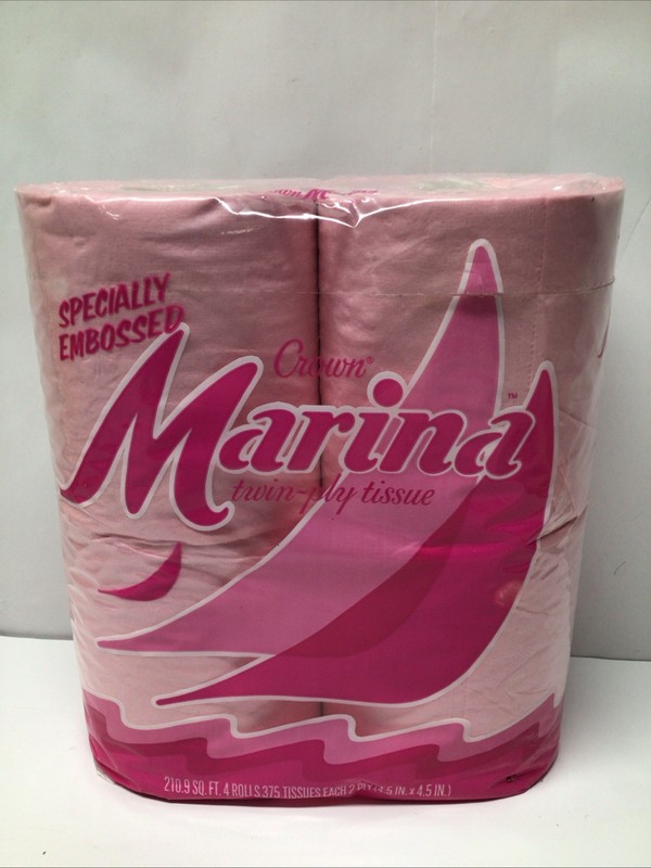Vintage 4-pack Marina Twin-ply Pink Bathroom Tissue Unopened Made In USA