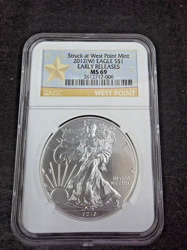 2012(W) Silver Eagle NGC MS69 First Releases RARE 1st Sealed Box Coin