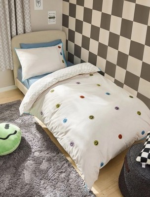 NEXT Tufted Faces Bright Kinder-Einzelbett-Set neu mit Etikett 