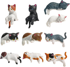 10 Stück Mini Katzen Figuren-Niedliche Carto...