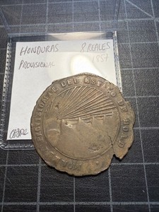 Honduras 8 Reales 1857 Crude Provisional 